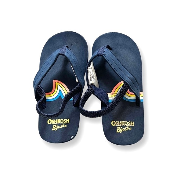 ⭐️ 5 for $25 Oshkosh B’Gosh Navy Blue Flip Flop Kids’ Sandals L (9-10) - Picture 1 of 5